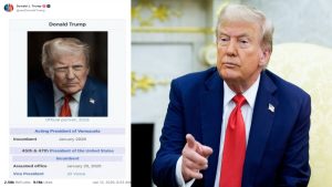 Read more about the article डोनाल्ड ट्रंप ने खुद को वेनेजुएला का कार्यवाहक राष्ट्रपति बताया, शेयर की तस्वीर, मचा बवाल!